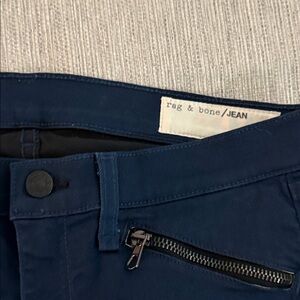 Rag & Bone Deep Blue Trousers with Zipper Detail